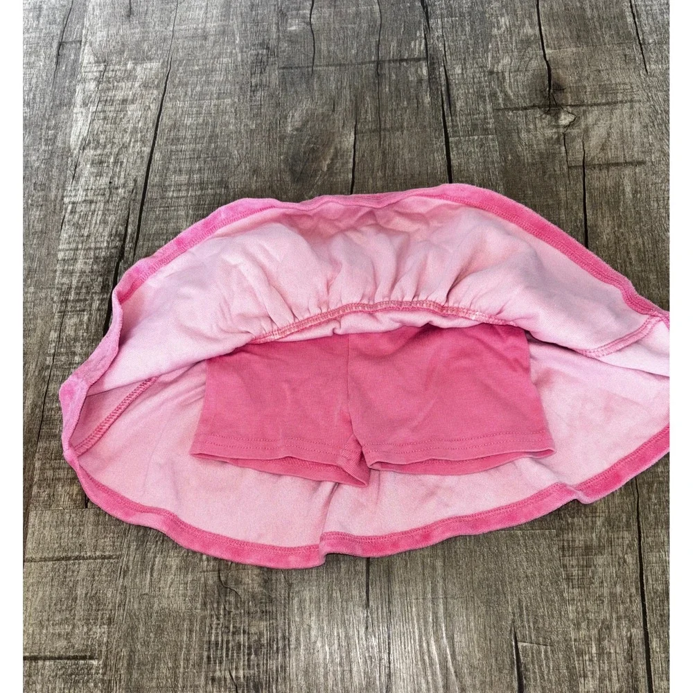 Gymboree Pink Velour Skort Girls 12-18 Months Ruffle Skirt with Built-in Shorts